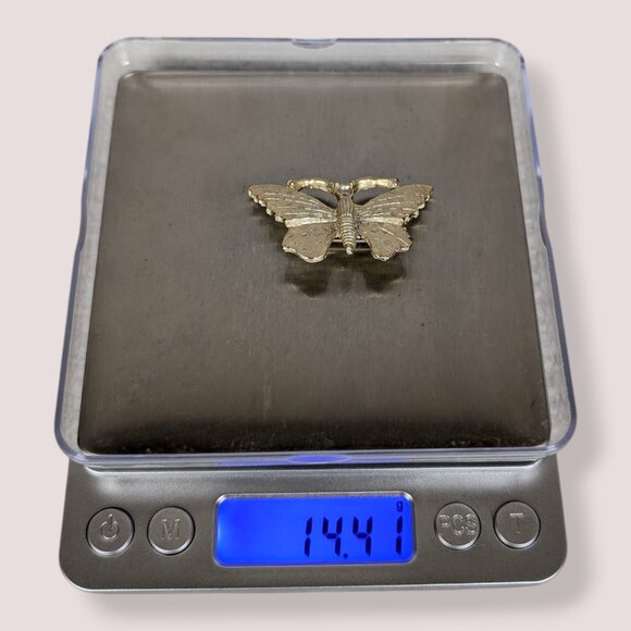 (2/$20) V. Gold Tone Butterfly Brooch - Picture 6 of 6